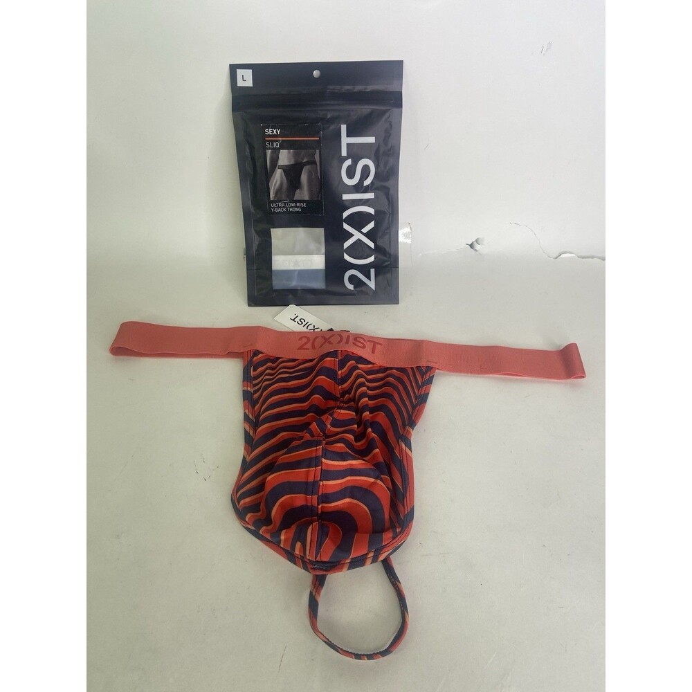 2xist Sexy Sliq Ultra Low Rise Y-Back Thong Wave Bittersweet Mens Size L